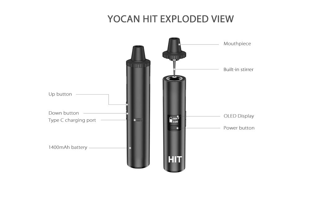 Original Yocan Hit Dry Herb Va - Vaping Area avaliação e preço