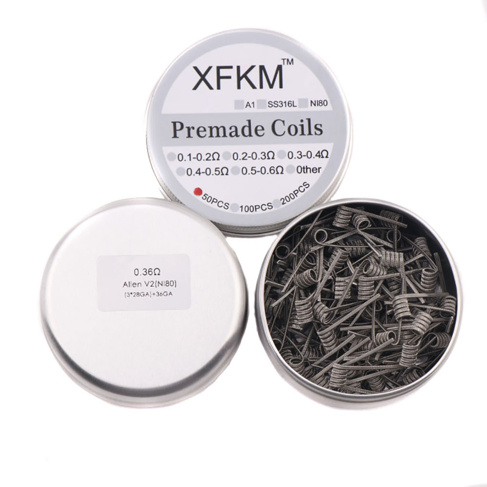 NEW XFKM 100PCS/box NI80/A1/SS - Clapton Wire Pre Built avaliação e preço