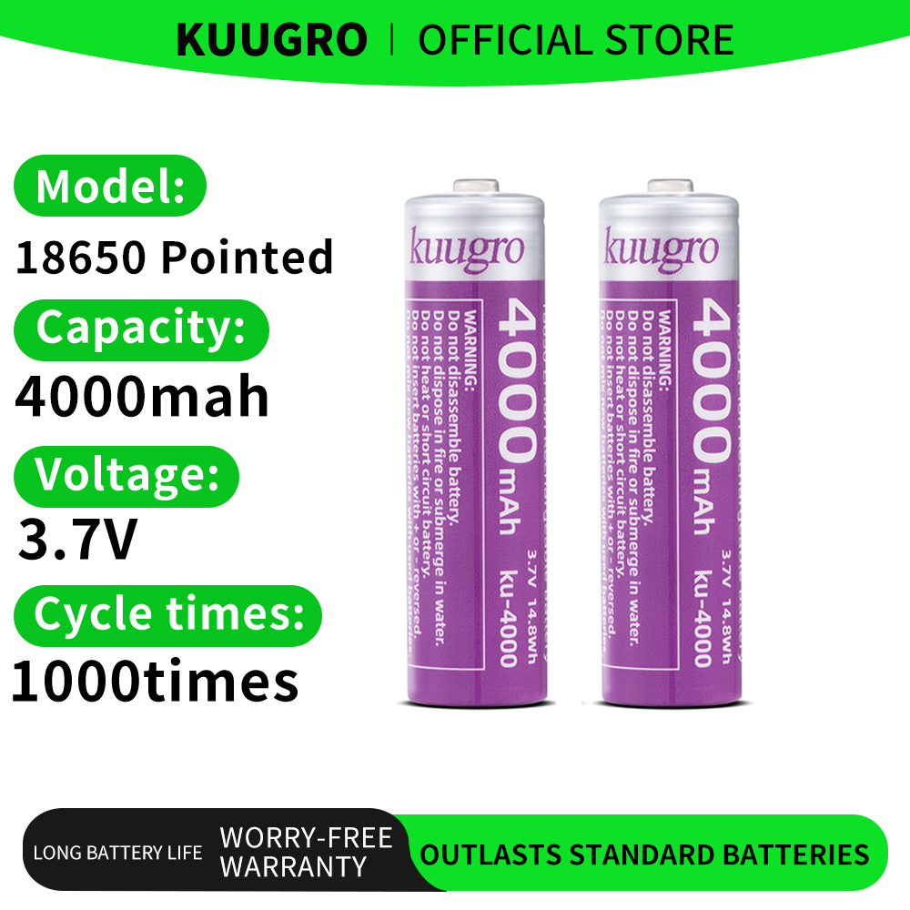 Kuugro 18650 4000mAh Pointed H - Vape Battery 18650 avaliação e preço
