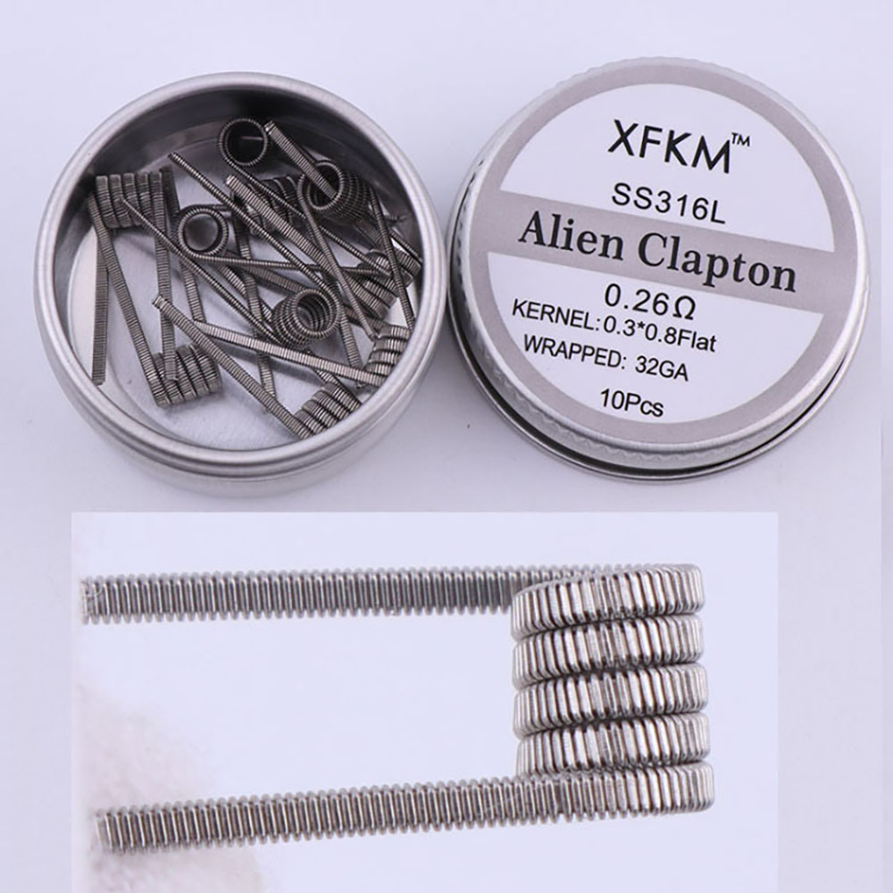 SS316L 10Pcs/Box Prebuilt Coil - Clapton Wire Pre Built avaliação e preço