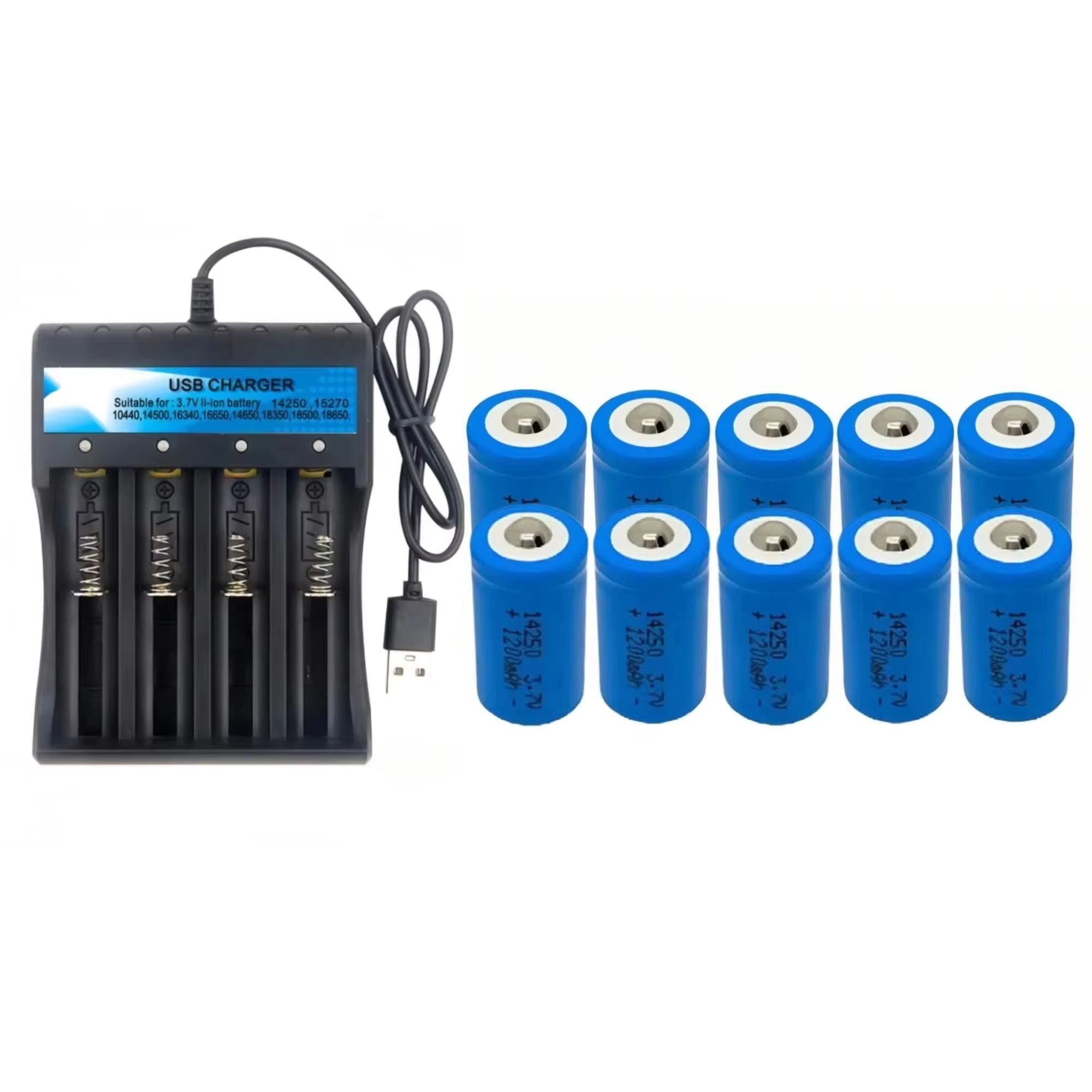 10PCS Quick Charge 14250 3.7V  - Quick Vape avaliação e preço