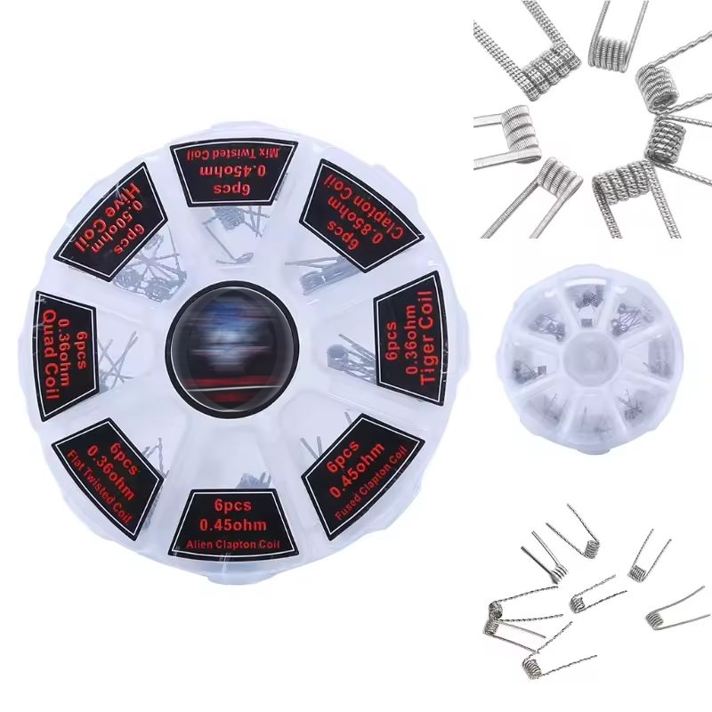 48Pcs/Set Pre Built Coils RTA  - Clapton Wire Pre Built avaliação e preço