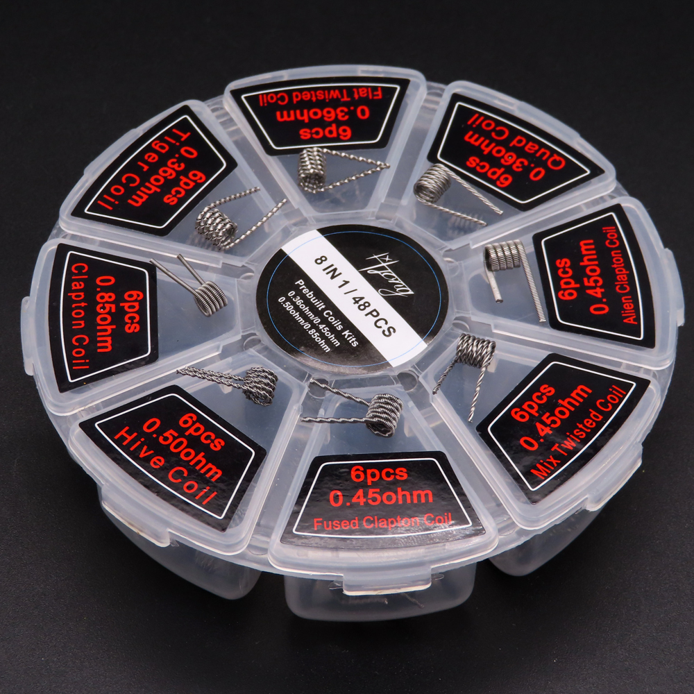 48pcs/set Premade Coils RTA RD - Clapton Wire Pre Built avaliação e preço