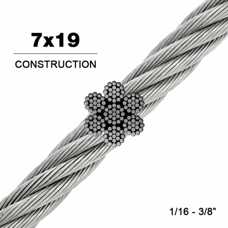 Wire Rope 7X19 Diameter 3.18mm - Stainless Wire Ss316 avaliação e preço