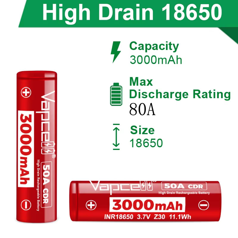 High Drain INR18650 Battery Va - Vape Battery 18650 avaliação e preço
