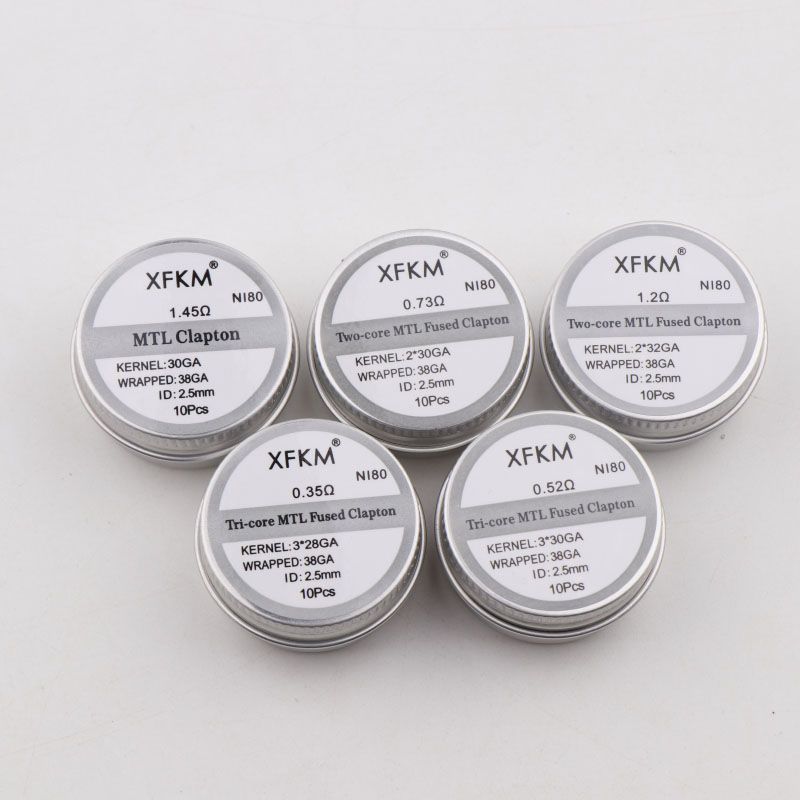 NEW XFKM 10PCS/box NI80/A1/SS3 - Clapton Wire Pre Built avaliação e preço