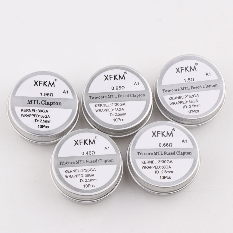 NEW XFKM 10PCS/box NI80/A1/SS3 - Clapton Wire Pre Built avaliação e preço
