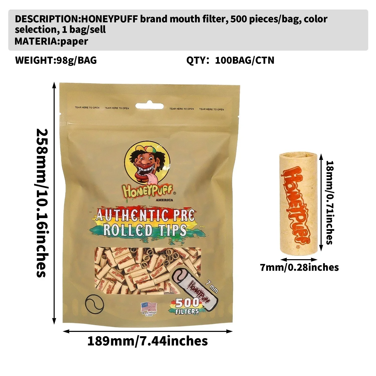 500Pcs/Lot Natural Unrefined P - Smoking & Vaping Accessories avaliação e preço